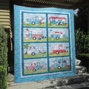 Happy Campers Quilt Blanket Hp47  Quilt